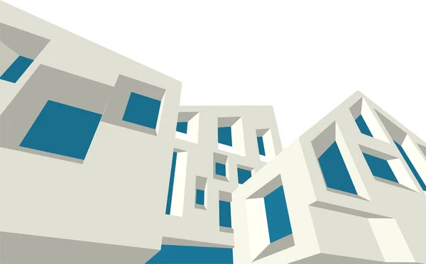 Abstracta Arquitectura Bosquejo Vector Ilustración — Vector de stock