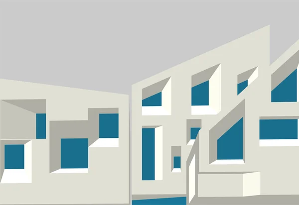 Abstracte Architectuur Schets Vector Illustratie — Stockvector