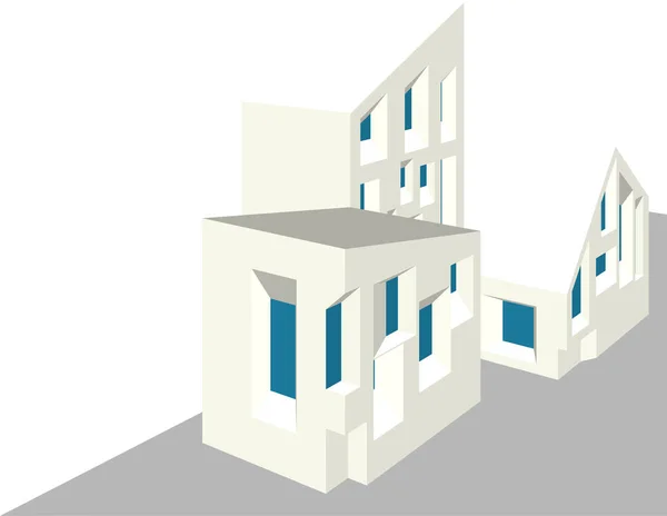 Architecture Abstraite Croquis Illustration Vectorielle — Image vectorielle