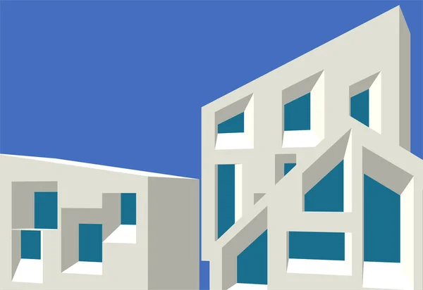 Abstracta Arquitectura Bosquejo Vector Ilustración — Vector de stock