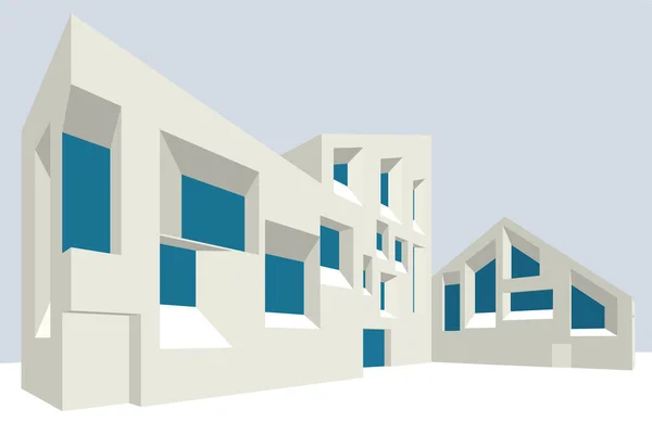 Abstracta Arquitectura Bosquejo Vector Ilustración — Vector de stock