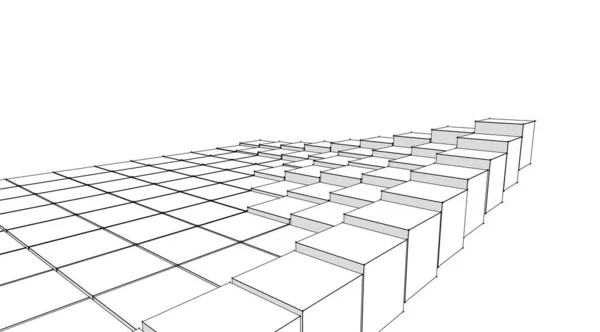 立方体抽象几何3D渲染 — 图库照片