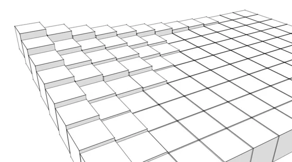 Sześciany Abstrakcyjna Geometria Renderowania — Zdjęcie stockowe