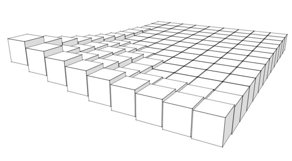 立方体抽象几何3D渲染 — 图库照片