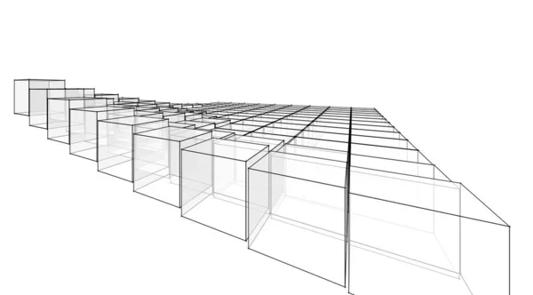 Kockák Absztrakt Geometria Renderelés — Stock Fotó