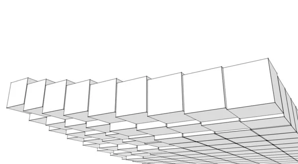 Sześciany Abstrakcyjna Geometria Renderowania — Zdjęcie stockowe