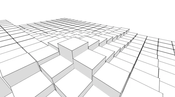 Cubos Geometría Abstracta Renderizado —  Fotos de Stock