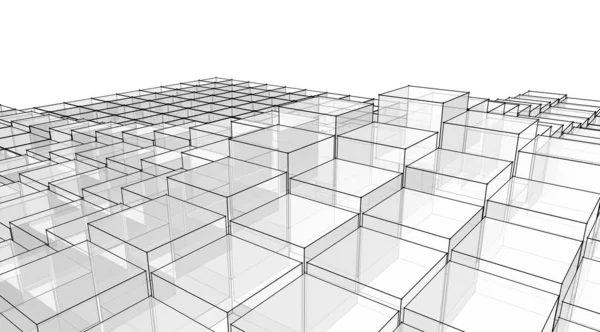 Cubos Geometría Abstracta Renderizado — Foto de Stock