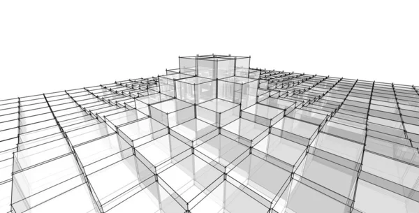 Kostky Abstraktní Geometrie Vykreslování — Stock fotografie