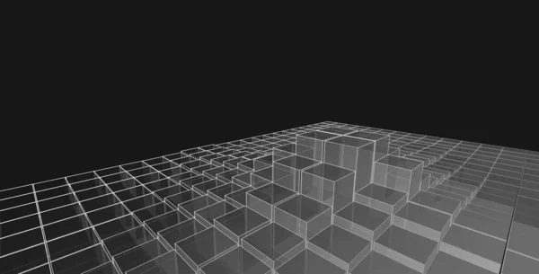 立方体抽象幾何学3Dレンダリング — ストック写真