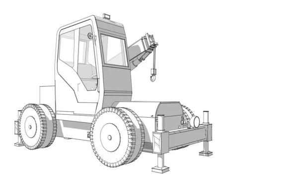 Dibujo Gráfico Tractor Ilustración —  Fotos de Stock