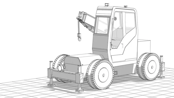 Tractor Gráfico Esboço Ilustração — Fotografia de Stock