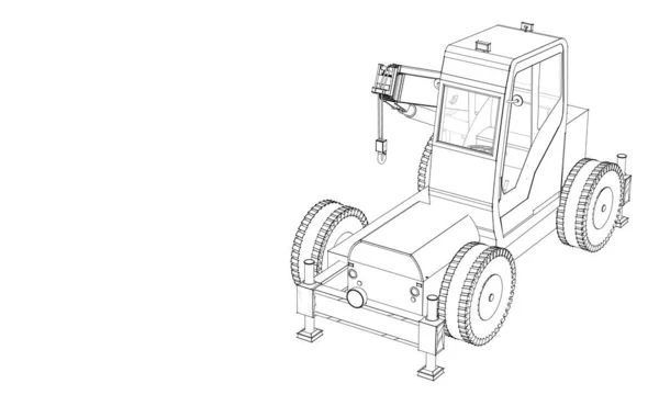 Dibujo Gráfico Tractor Ilustración —  Fotos de Stock