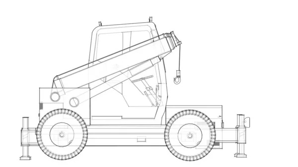 Dibujo Gráfico Tractor Ilustración —  Fotos de Stock