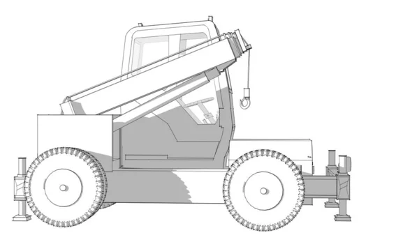 Dibujo Gráfico Tractor Ilustración —  Fotos de Stock