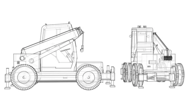 Dibujo Gráfico Tractor Ilustración —  Fotos de Stock