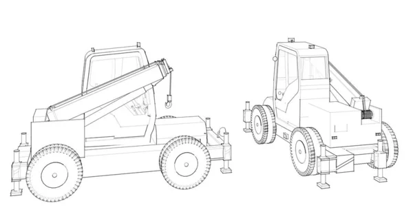 Dibujo Gráfico Tractor Ilustración —  Fotos de Stock