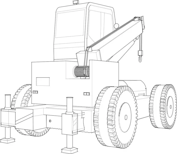 Tractor Gráfico Esboço Ilustração —  Vetores de Stock