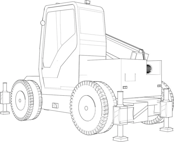 Dibujo Gráfico Tractor Ilustración — Archivo Imágenes Vectoriales