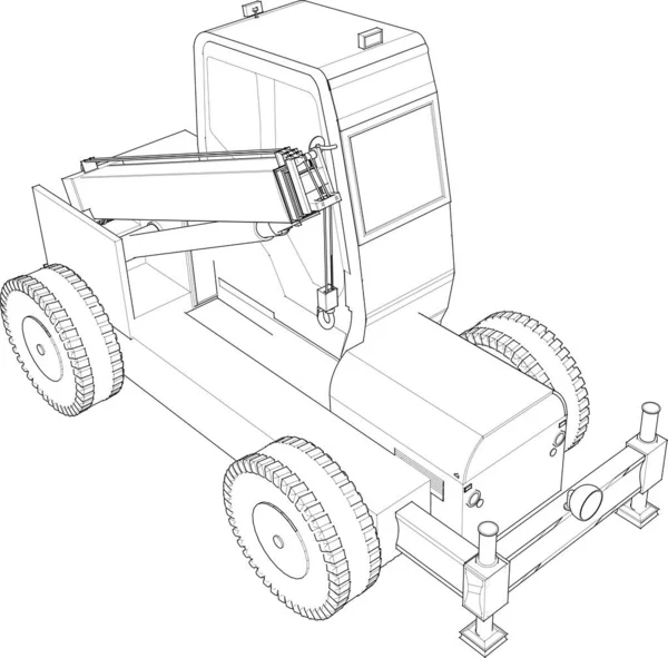 Dibujo Gráfico Tractor Ilustración — Archivo Imágenes Vectoriales