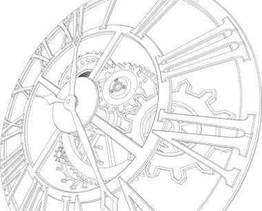 mekanik vintage saat 3d illüstrasyon