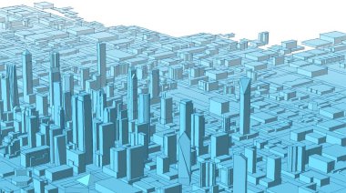 Mimari kentsel manzara 3D görüntüleme