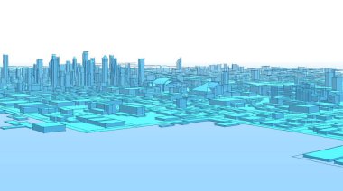 Mimari kentsel manzara 3D görüntüleme