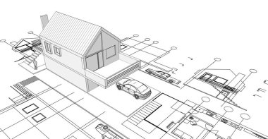  ev mimarisi proje taslağı 3D