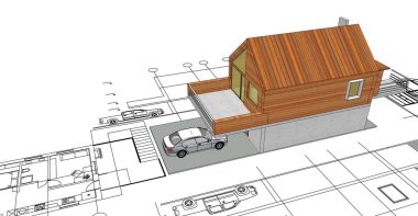  ev mimarisi proje taslağı 3D