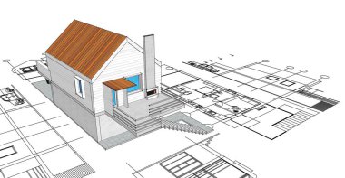  ev mimarisi proje taslağı 3D