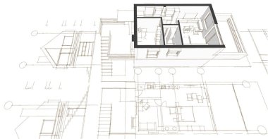  ev mimarisi proje taslağı 3D