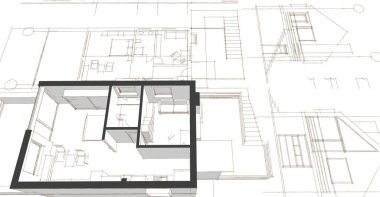  ev mimarisi proje taslağı 3D