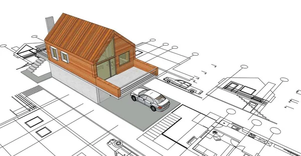  ev mimarisi proje taslağı 3D