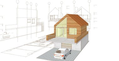  ev mimarisi proje taslağı 3D