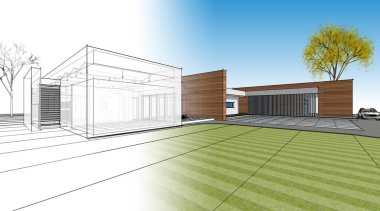 ev mimarisi çizimi 3d illüstrasyon