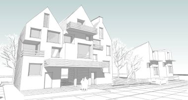 şehir mimarisi çizimi 3d oluşturma