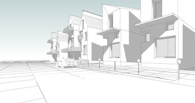 şehir mimarisi çizimi 3d oluşturma