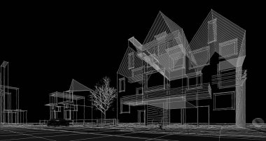 şehir mimarisi çizimi 3d oluşturma