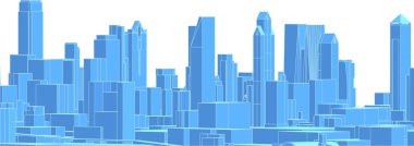 Modern şehir panoraması 3D illüstrasyon