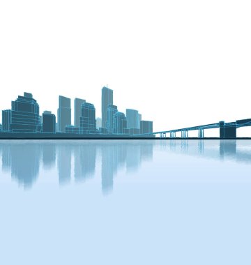 şehir sanayi manzarası 3D illüstrasyon