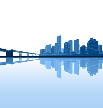 şehir sanayi manzarası 3D illüstrasyon