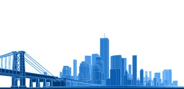 şehir sanayi manzarası 3D illüstrasyon