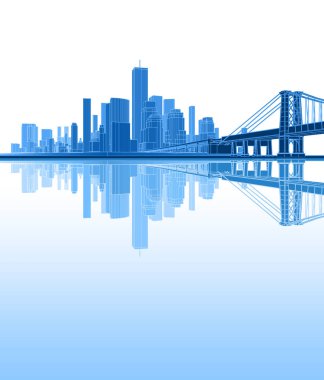 şehir sanayi manzarası 3D illüstrasyon