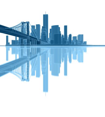 şehir sanayi manzarası 3D illüstrasyon