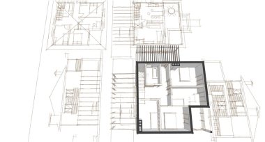 ev mimarisi projesi çizimi 3d illüstrasyon