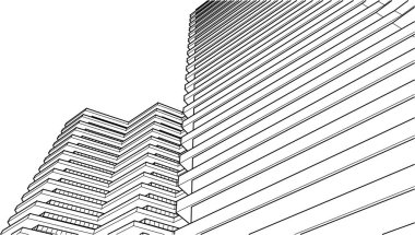 Balkonlu modern mimari evi 3D görüntüleme