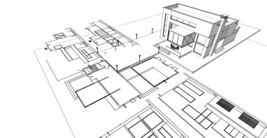 mimarlık evi çizimi 3d oluşturma