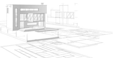 mimarlık evi çizimi 3d oluşturma