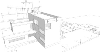 mimarlık evi çizimi 3d oluşturma