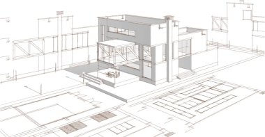 mimarlık evi çizimi 3d oluşturma